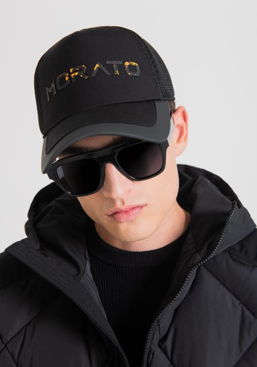 Antony Morato мушкарци бејзбол капа од поплина са логотипом прскања боје црн Прибор D6D06382