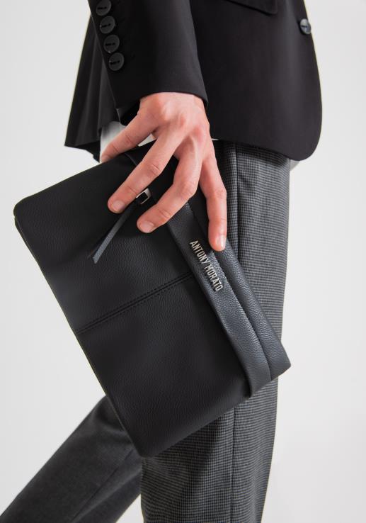 Antony Morato мушкарци торбица од вештачке коже са металним логотипом црн Прибор D6D06367