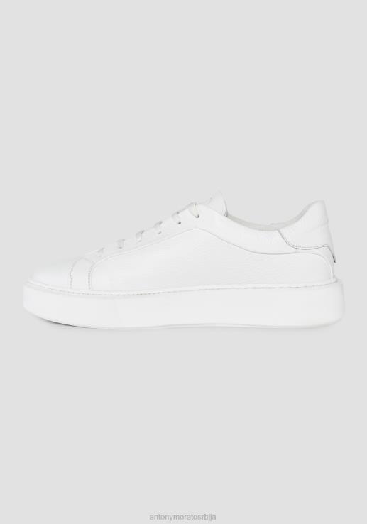 Antony Morato мушкарци артем ниске патике од 100% једнобојне коже са логотипом бео обућа D6D06297