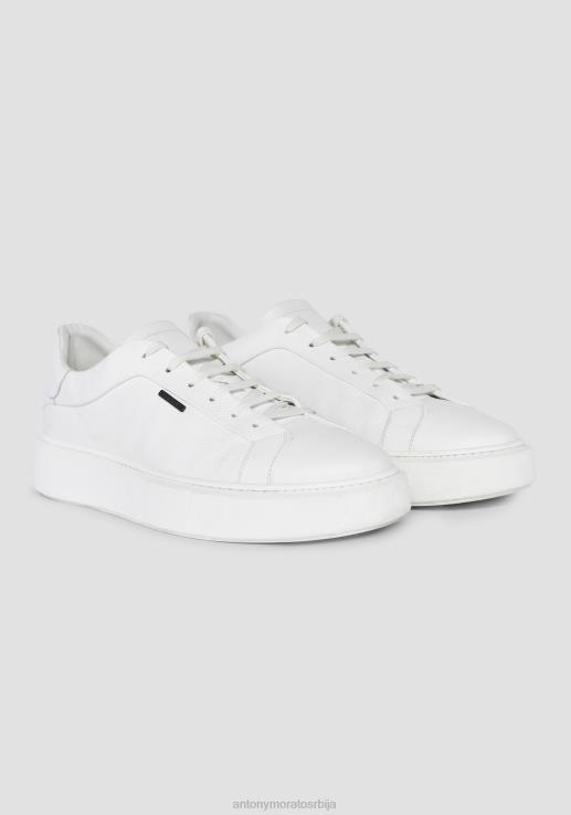 Antony Morato мушкарци артем ниске патике од 100% једнобојне коже са логотипом бео обућа D6D06297