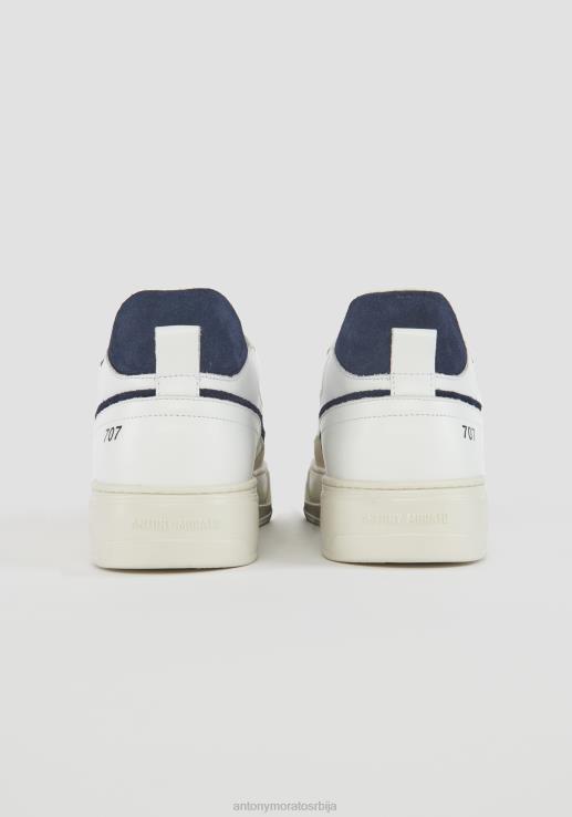 Antony Morato мушкарци 707 ниске кожне патике плаво мастило обућа D6D06289