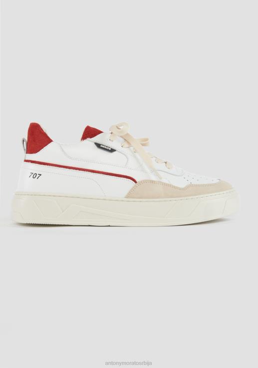 Antony Morato мушкарци 707 ниске кожне патике црвена обућа D6D06295