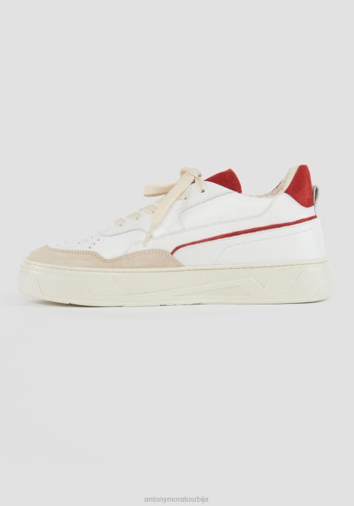 Antony Morato мушкарци 707 ниске кожне патике црвена обућа D6D06295