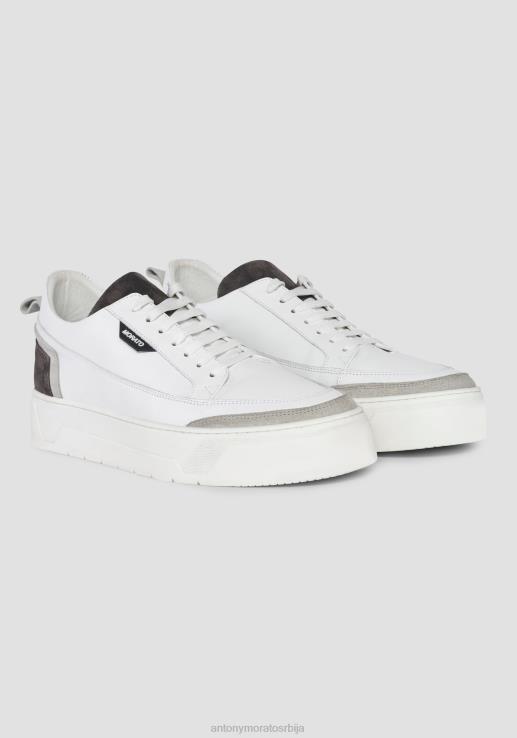 Antony Morato мушкарци ниске патике од кремене коже са детаљима од антилопа 9073 обућа D6D06311