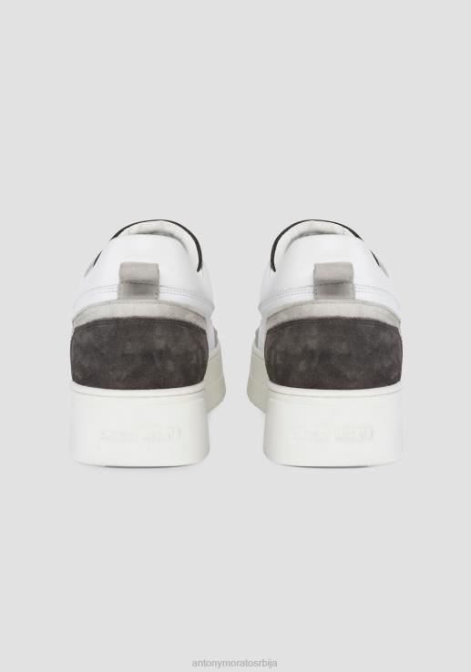 Antony Morato мушкарци ниске патике од кремене коже са детаљима од антилопа 9073 обућа D6D06311