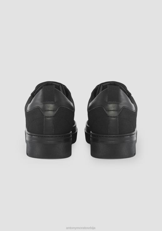 Antony Morato мушкарци металне смеле ниске патике са кожним детаљима црн обућа D6D06298