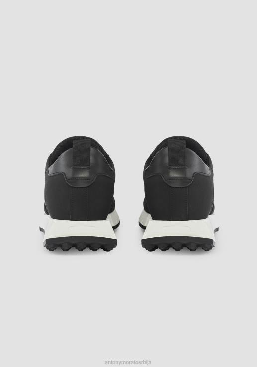 Antony Morato мушкарци рун вхеатон ниске патике од рециклираног нубука црн обућа D6D06307