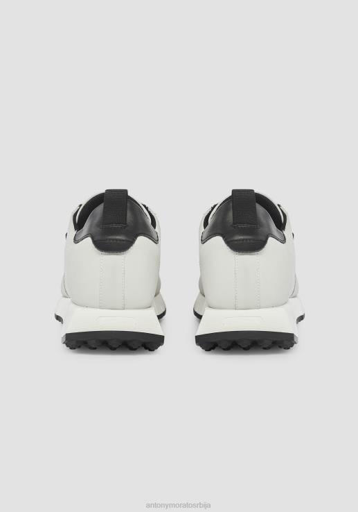 Antony Morato мушкарци рун вхеатон ниске патике од рециклираног нубука бео обућа D6D06308