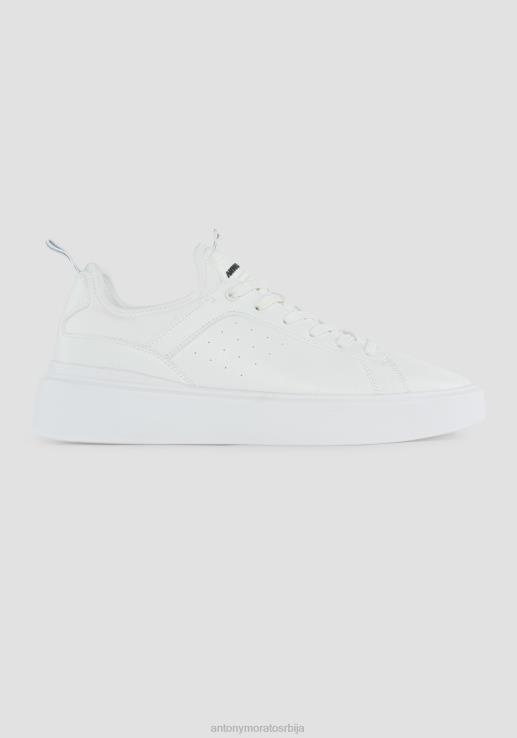 Antony Morato мушкарци барнет ниске патике од пресвучене вештачке коже са чарапама од растезљиве тканине у боји бео обућа D6D06320