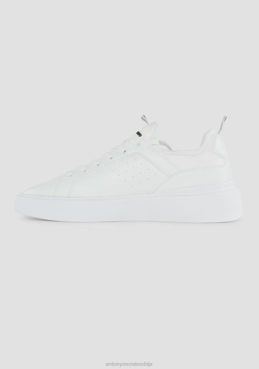 Antony Morato мушкарци барнет ниске патике од пресвучене вештачке коже са чарапама од растезљиве тканине у боји бео обућа D6D06320