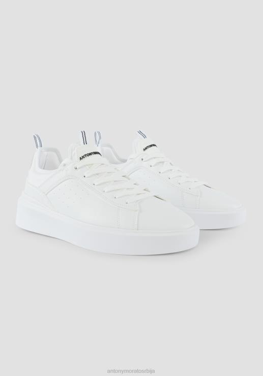 Antony Morato мушкарци барнет ниске патике од пресвучене вештачке коже са чарапама од растезљиве тканине у боји бео обућа D6D06320