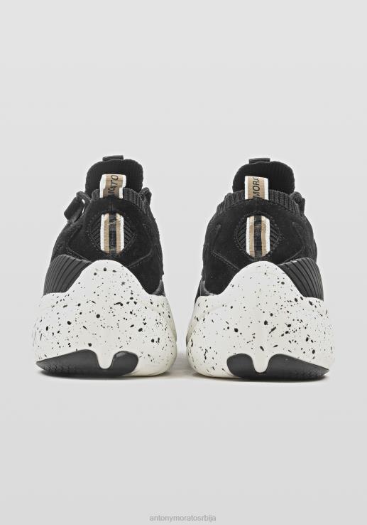 Antony Morato мушкарци патике за трчање осло у плетеном дресу са детаљима од вештачког семиша црн обућа D6D06325