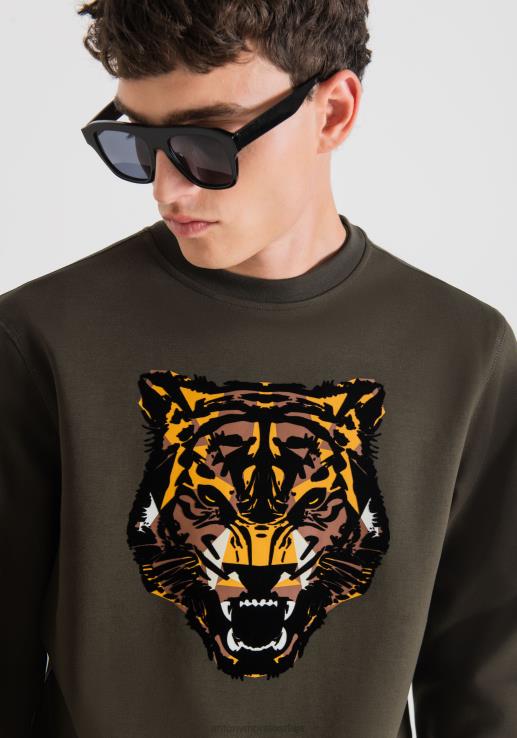 Antony Morato мушкарци Дуксер нормалног кроја од мешавине памука са тиграстим принтом 4075 одећу D6D0672