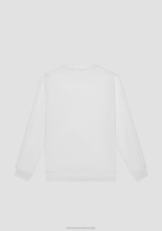 Antony Morato мушкарци Дукс од мешавине памука нормалног кроја са везеним логом крем одећу D6D0651