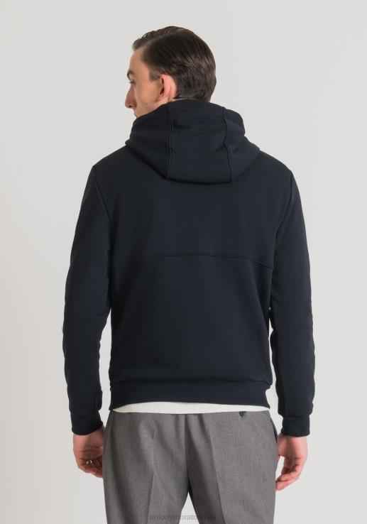 Antony Morato мушкарци обичан дукс од мешавине памука са извезеним логом плаво мастило одећу D6D0652