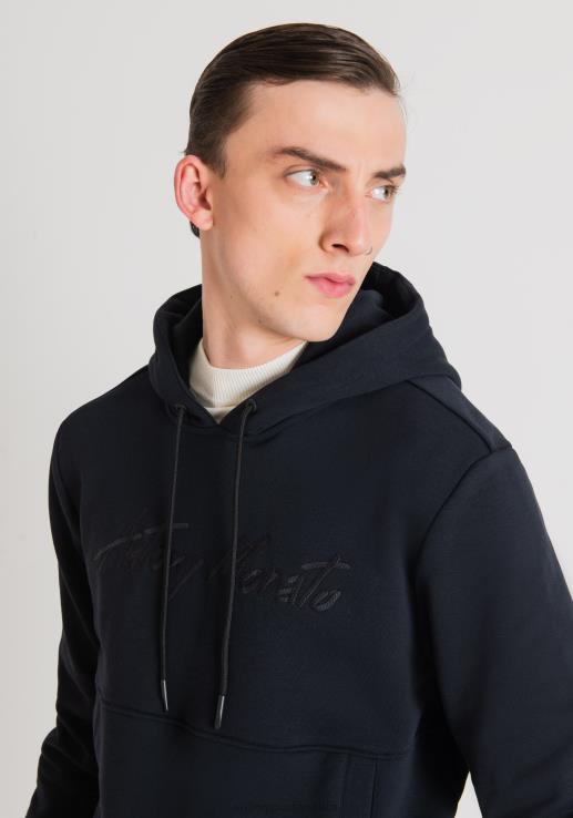 Antony Morato мушкарци обичан дукс од мешавине памука са извезеним логом плаво мастило одећу D6D0652