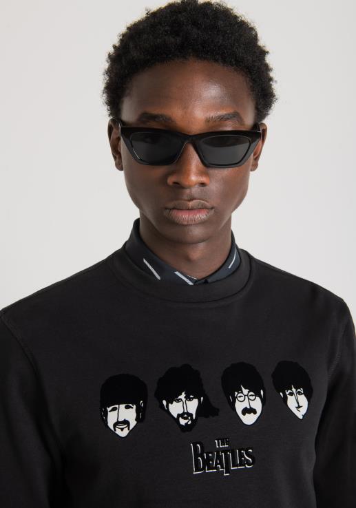 Antony Morato мушкарци Дуксер нормалног кроја од мешавине памука са принтом Беатлеса црн одећу D6D0654