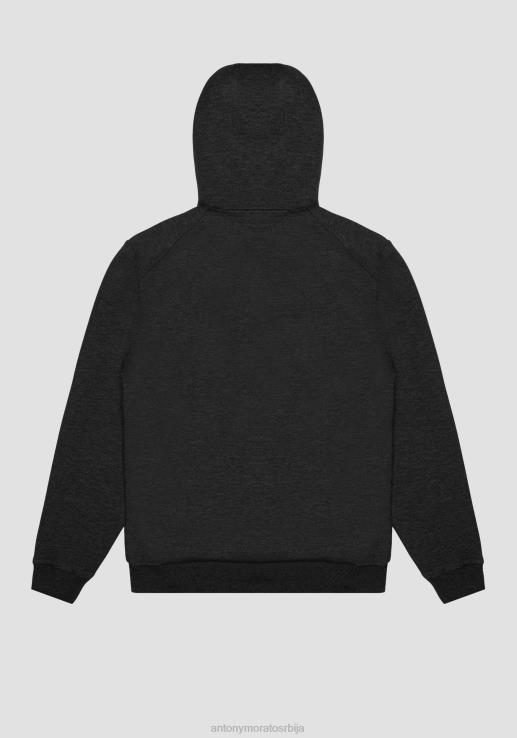 Antony Morato мушкарци дуксерица нормалног кроја од растегљиве тканине са контрастним детаљима црн одећу D6D0666