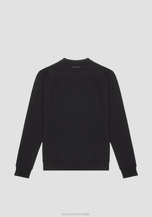 Antony Morato мушкарци Дуксер нормалног кроја од тканине од мешавине памука са вишебојним принтом лобање црн одећу D6D0668