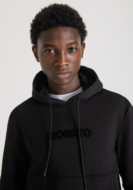 Antony Morato мушкарци Дуксер уобичајеног кроја од мешавине памука са капуљачом и кенгур џепом црн одећу D6D0670