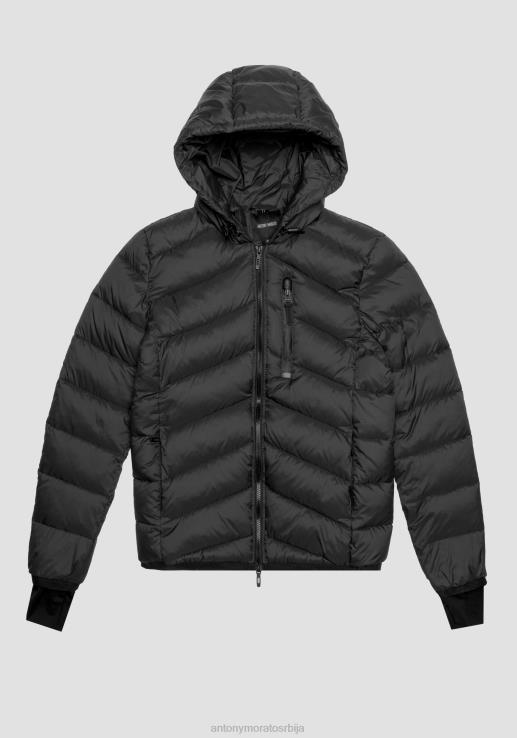 Antony Morato мушкарци најлонска јакна регуларног кроја са еколошки прихватљивом подставом Сорона аура црн одећу D6D0611