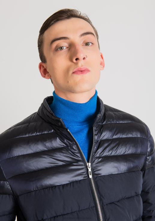 Antony Morato мушкарци најлонска јакна регуларног кроја са техничким детаљима од тканине плаво мастило одећу D6D0613