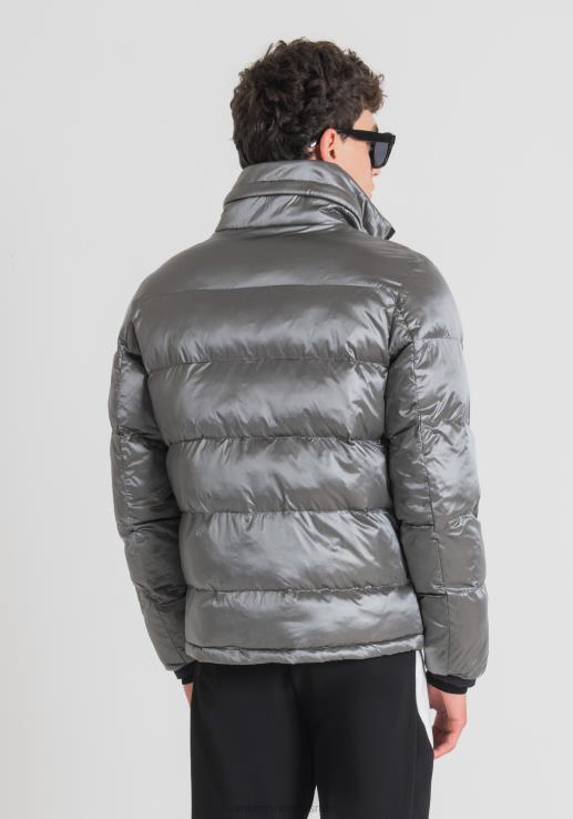 Antony Morato мушкарци јакна регуларног кроја са еко-одрживом подставом са ефектом преливања челично сива одећу D6D0621