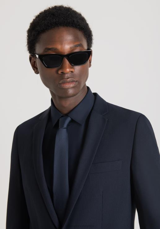 Antony Morato мушкарци бонние слим фит јакна од растезљиве вискозне тканине плаво мастило одећу D6D0633