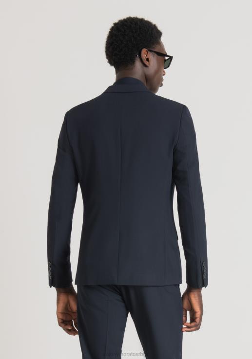 Antony Morato мушкарци бонние слим фит јакна од растезљиве вискозне тканине плаво мастило одећу D6D0633