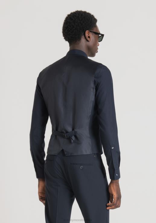 Antony Morato мушкарци уски прслук од растегљиве мешавине вискозе плаво мастило одећу D6D0634