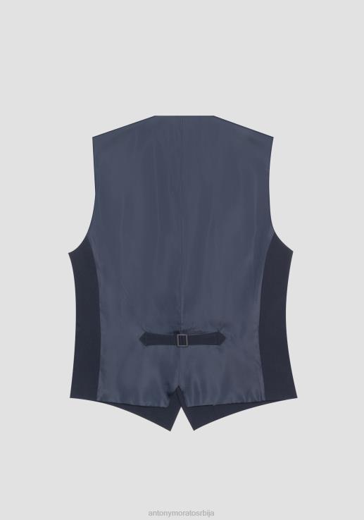 Antony Morato мушкарци уски прслук од растегљиве мешавине вискозе плаво мастило одећу D6D0634