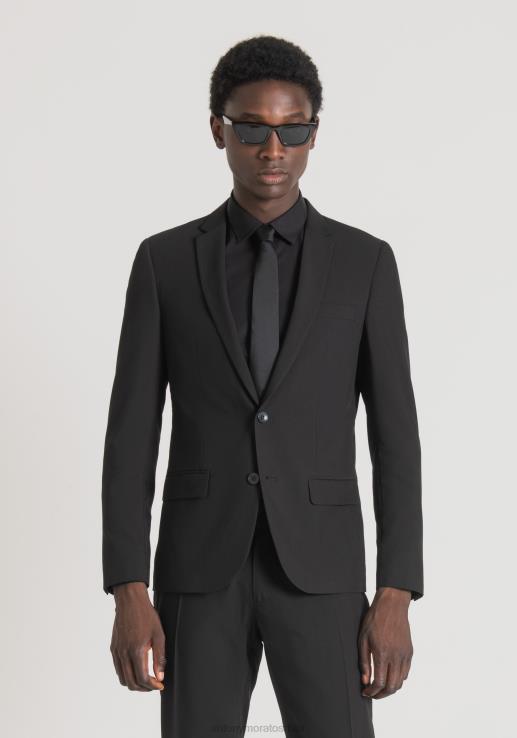 Antony Morato мушкарци бонние слим фит јакна од растезљиве вискозне тканине црн одећу D6D0635