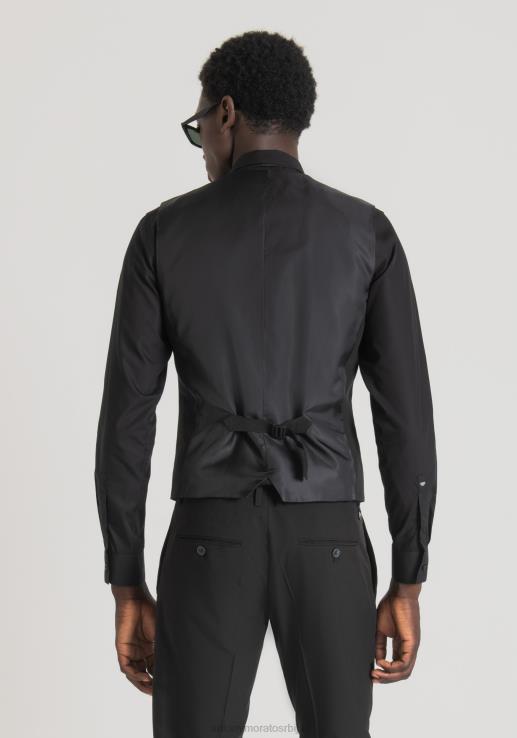 Antony Morato мушкарци уски прслук од растегљиве мешавине вискозе црн одећу D6D0636