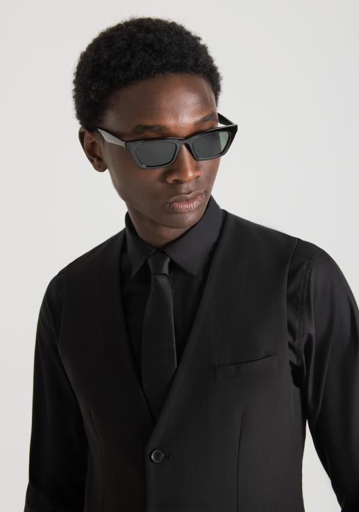 Antony Morato мушкарци уски прслук од растегљиве мешавине вискозе црн одећу D6D0636