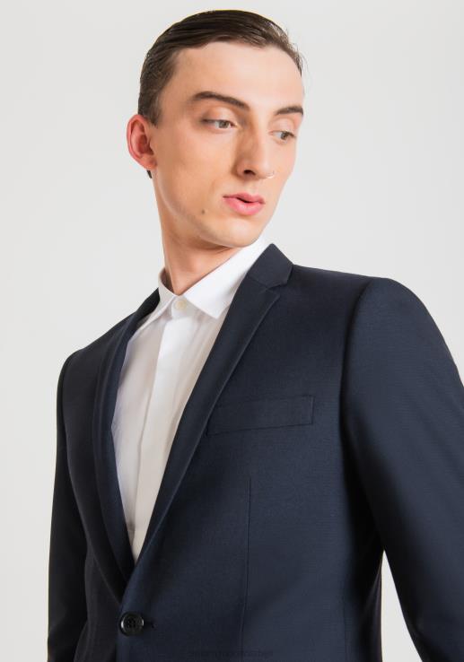 Antony Morato мушкарци бонние слим фит јакна од ткане растезљиве тканине плаво мастило одећу D6D0637