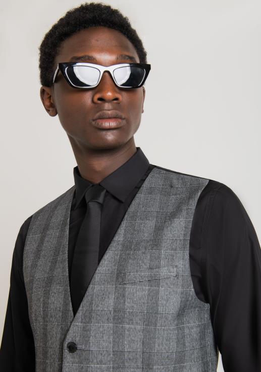 Antony Morato мушкарци танак прслук од растезљиве вискозне мешавине принца од Велса црн одећу D6D0638