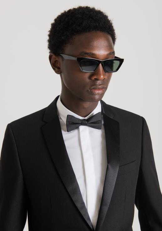 Antony Morato мушкарци нина слим фит јакна од растезљиве вискозне мешавине са сатенским детаљима црн одећу D6D0640