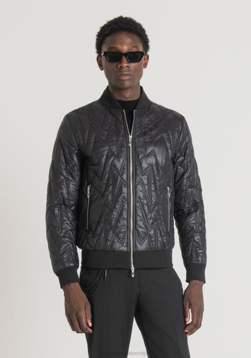 Antony Morato мушкарци јакна регуларног кроја са геометријским дизајном и подставом сорона аура црн одећу D6D065