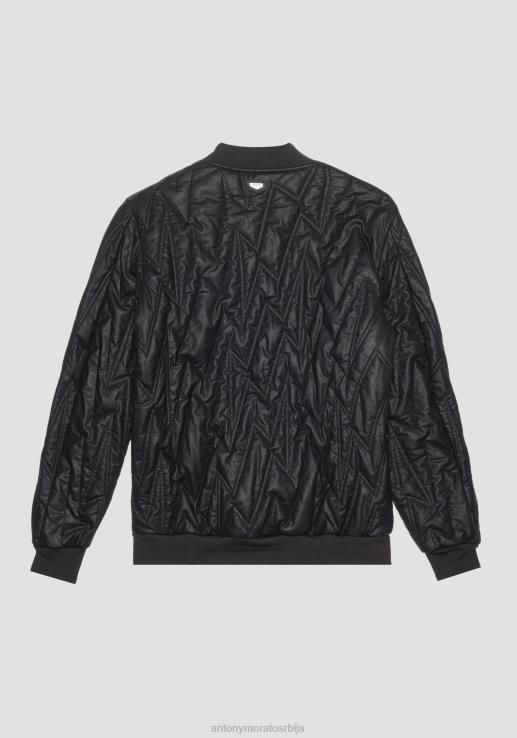 Antony Morato мушкарци јакна регуларног кроја од тканине са ефектом коже са одрживим подставом црн одећу D6D068