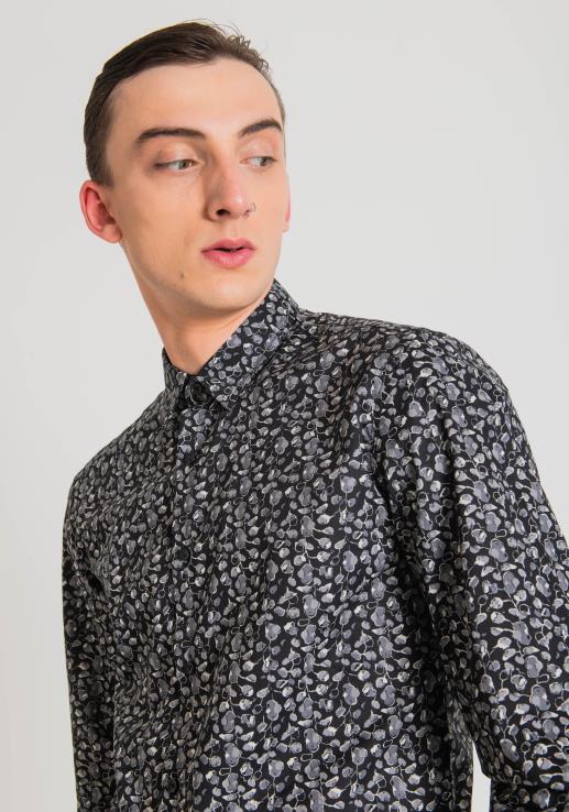 Antony Morato мушкарци наполи слим фит кошуља од меког штампаног памука 9074 одећу D6D06112