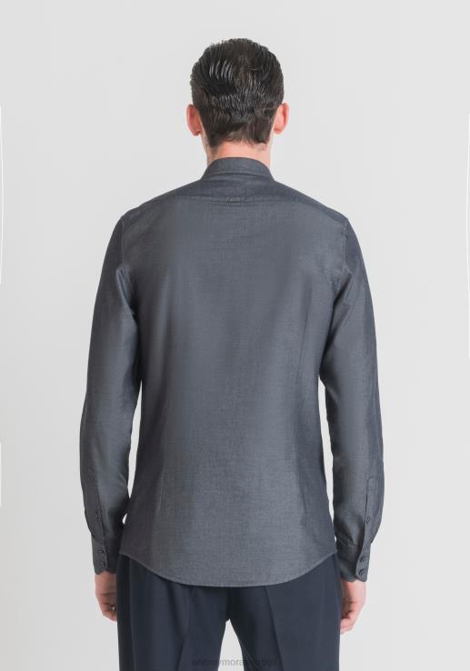 Antony Morato мушкарци наполи слим-фит кошуља од чистог памука који се лако пегла са ефектом тексаса светло плава одећу D6D06115