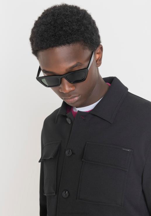 Antony Morato мушкарци Осло кошуља нормалног кроја од једнобојног растезљивог кепера од мешавине памука црн одећу D6D06118