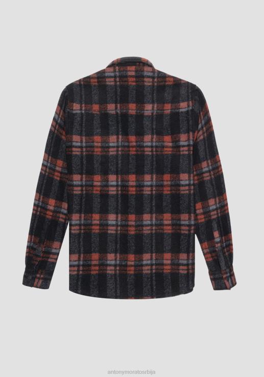 Antony Morato мушкарци Муницх обична кошуља правог кроја од топлог мешаног материјала црн одећу D6D06127