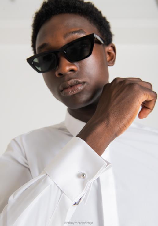 Antony Morato мушкарци кошуља са дугмадима бео одећу D6D06131