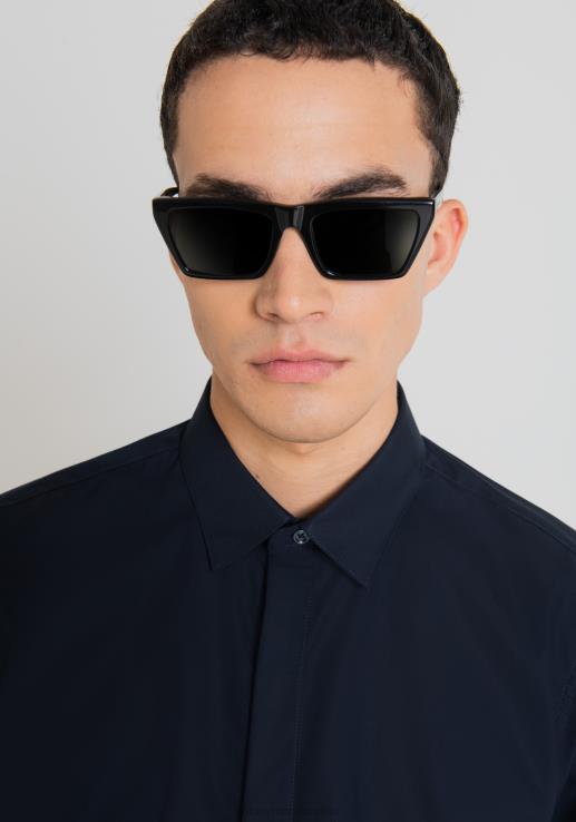 Antony Morato мушкарци Лондонска кошуља од памука који се лако пегла и са скривеним копчом плаво мастило одећу D6D06132