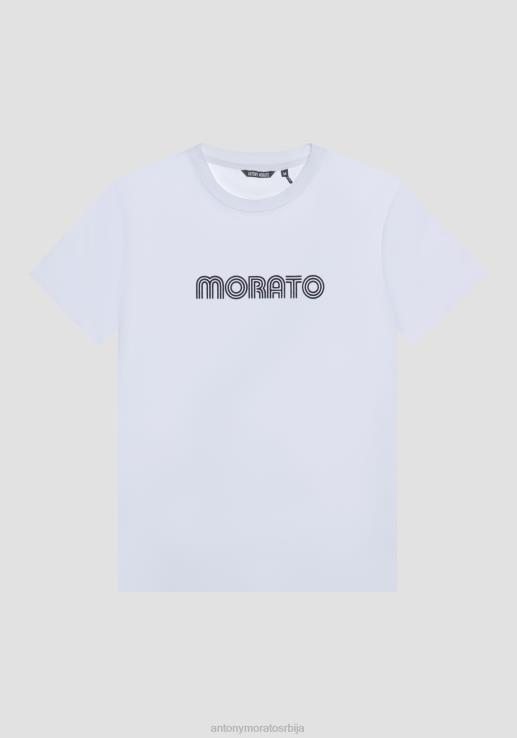 Antony Morato мушкарци Слим фит мајица од 100% памука са логом бео одећу D6D06163