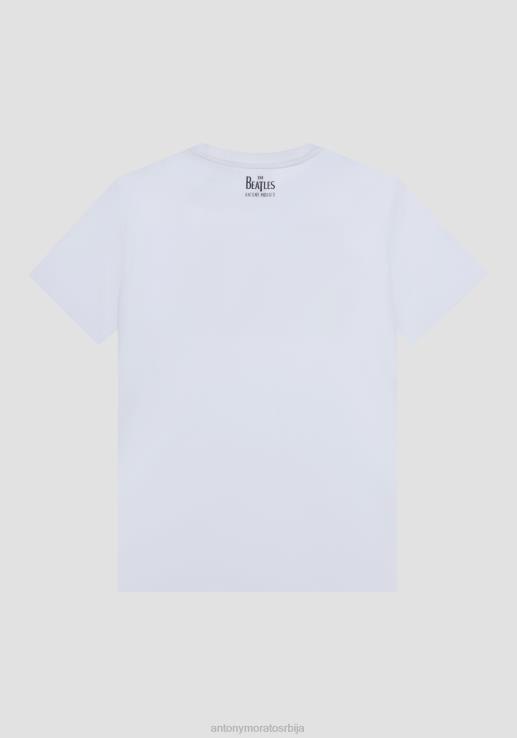 Antony Morato мушкарци мајица стандардног кроја од 100% памука са принтом Беатлеса бео одећу D6D06167