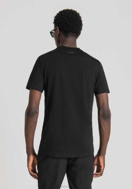 Antony Morato мушкарци мајица стандардног кроја од 100% памука са принтом Беатлеса црн одећу D6D06169