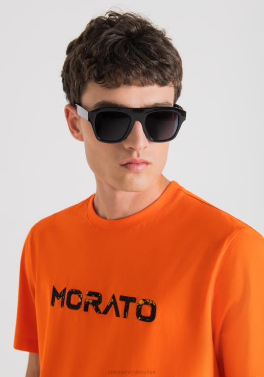 Antony Morato мушкарци мајица стандардног кроја од чистог памука са гумираним логом 5097 одећу D6D06150