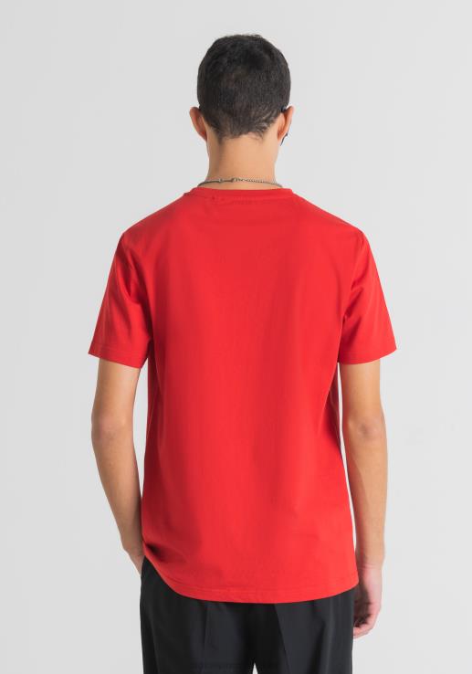 Antony Morato мушкарци Слим-фит мајица од чистог памука са штампом морато ватрено црвено одећу D6D06188